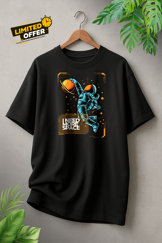 I Need More Space Astronaut Oversize T-Shirt – Funny Space Graphic Tee | Outer Space Streetwear
